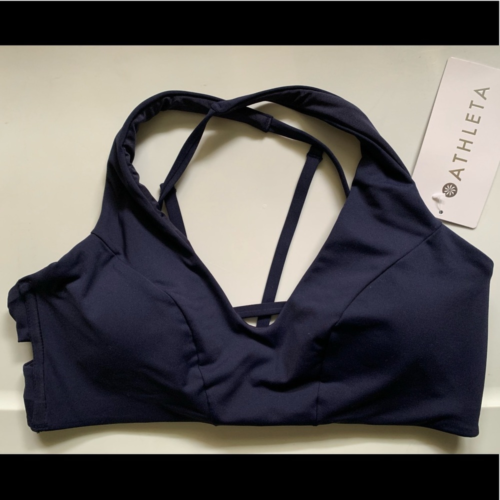 Athleta triangle Bikini top Halter Criss-cross back